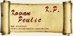 Kovan Peulić vizit kartica